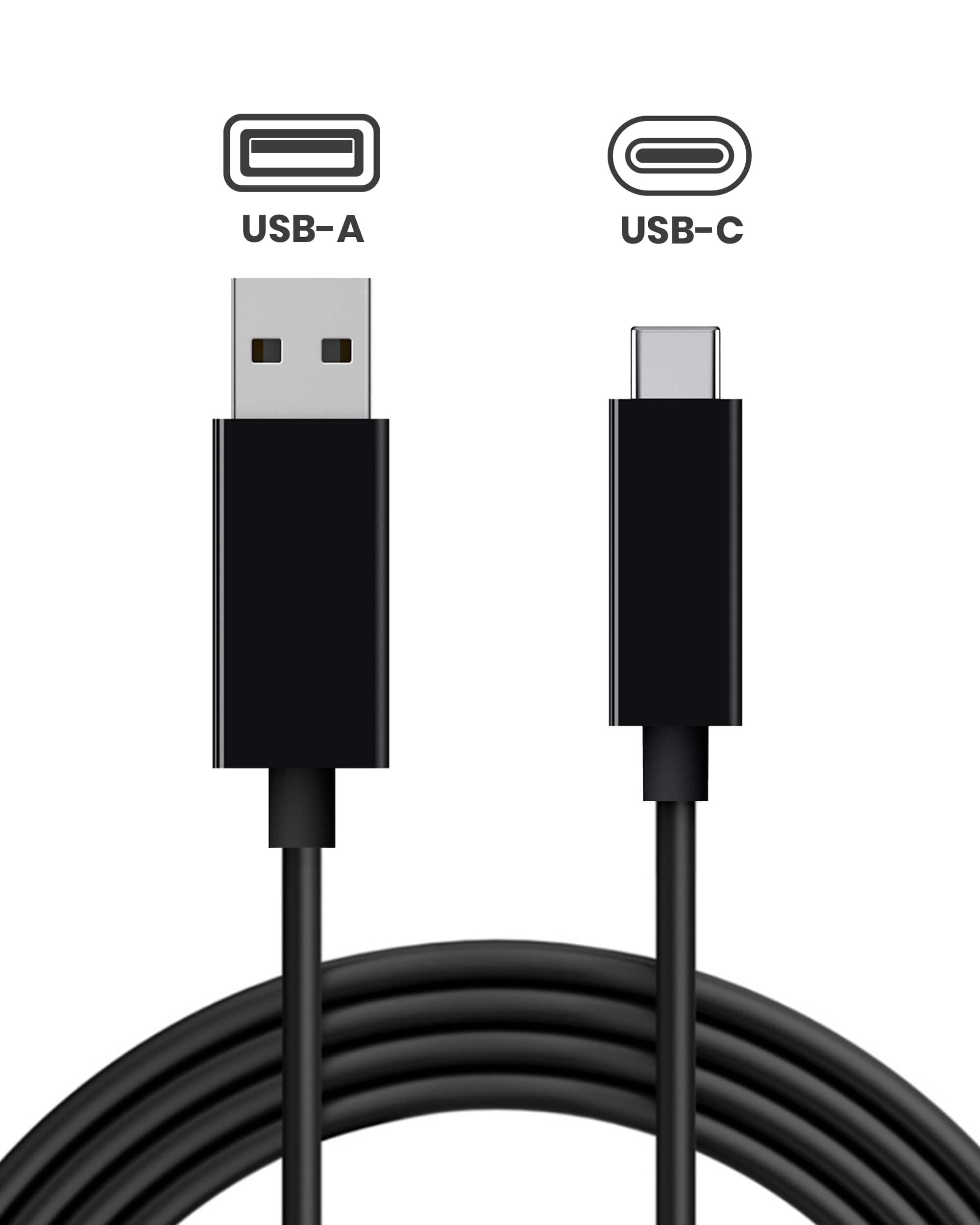 MobileSentrix - 5FT USB A-C Cable Compatible For PlayStation 5 PS5 - Black
