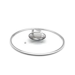 Livwell Brands - DiamondClad™ 12" Tempered Glass Lid with Silicone Rim, Cool Touch Insulated Handle, Dishwasher Safe – Clear - Silver/Glass