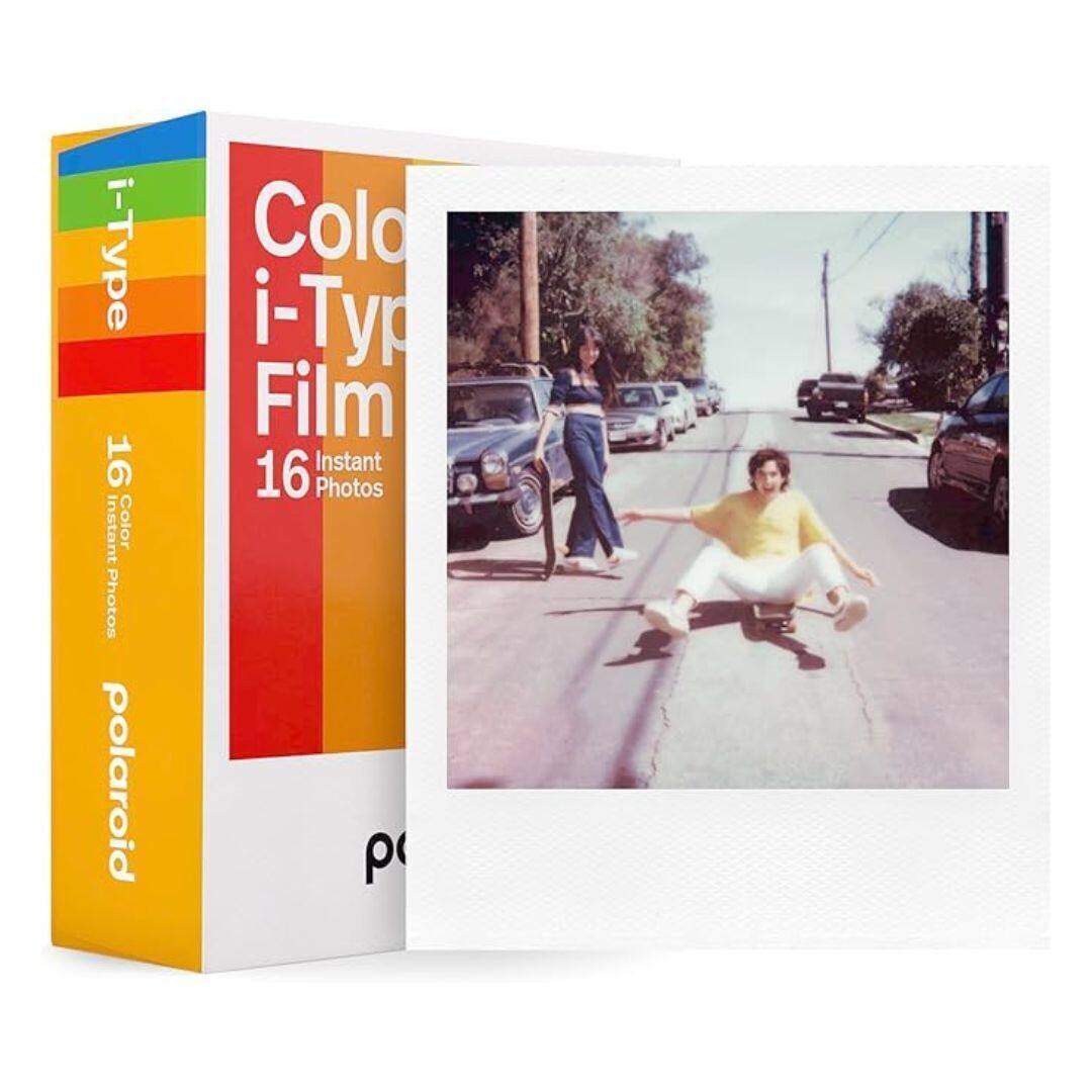 The text on the image reads: "i-Type 16 Instant Color Photos polaroid Cold i-Type Film Instant 16 Photos."