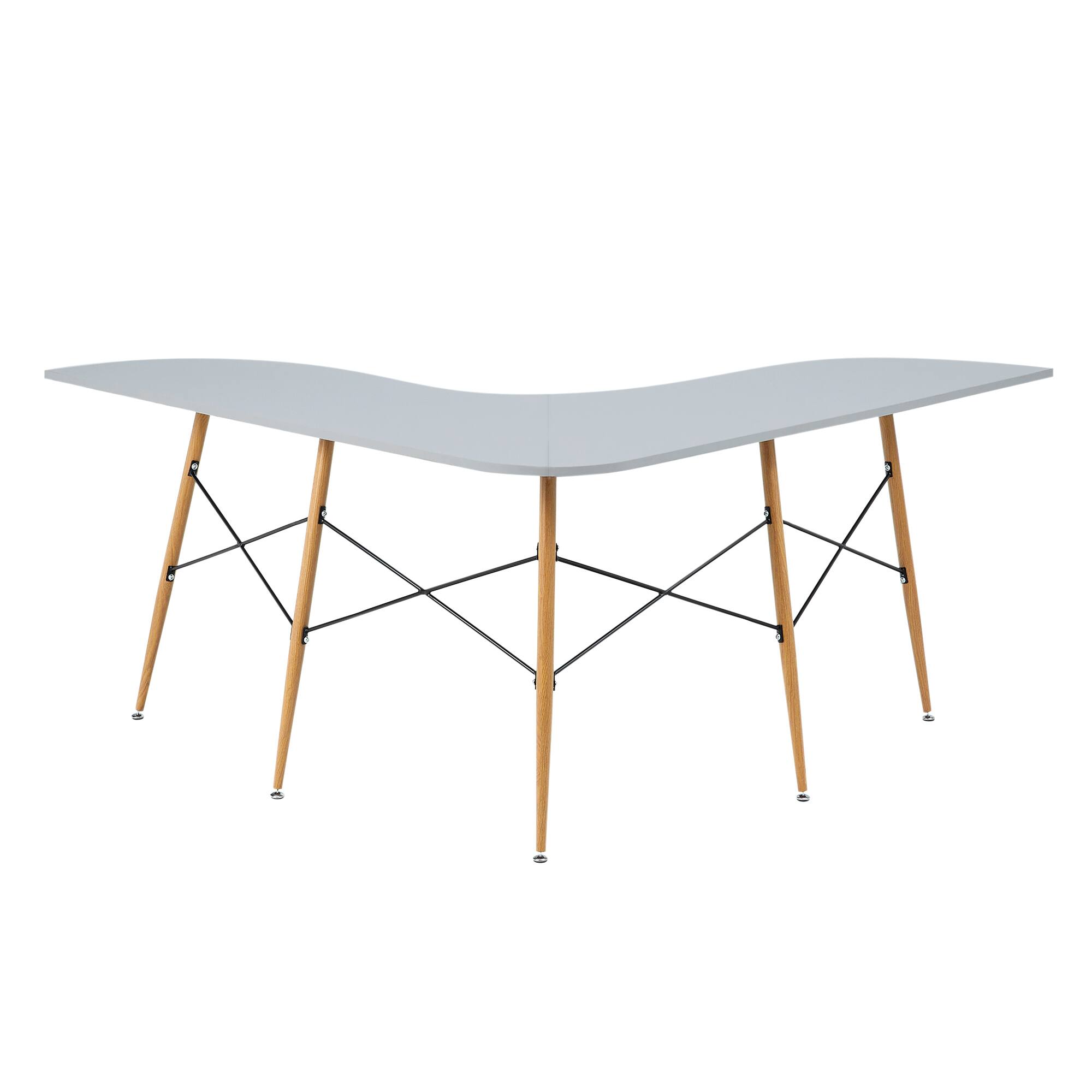 Left. Teamson Home - Roberto L-Shaped Corner Desk with Wood and Metal Details - Grey.