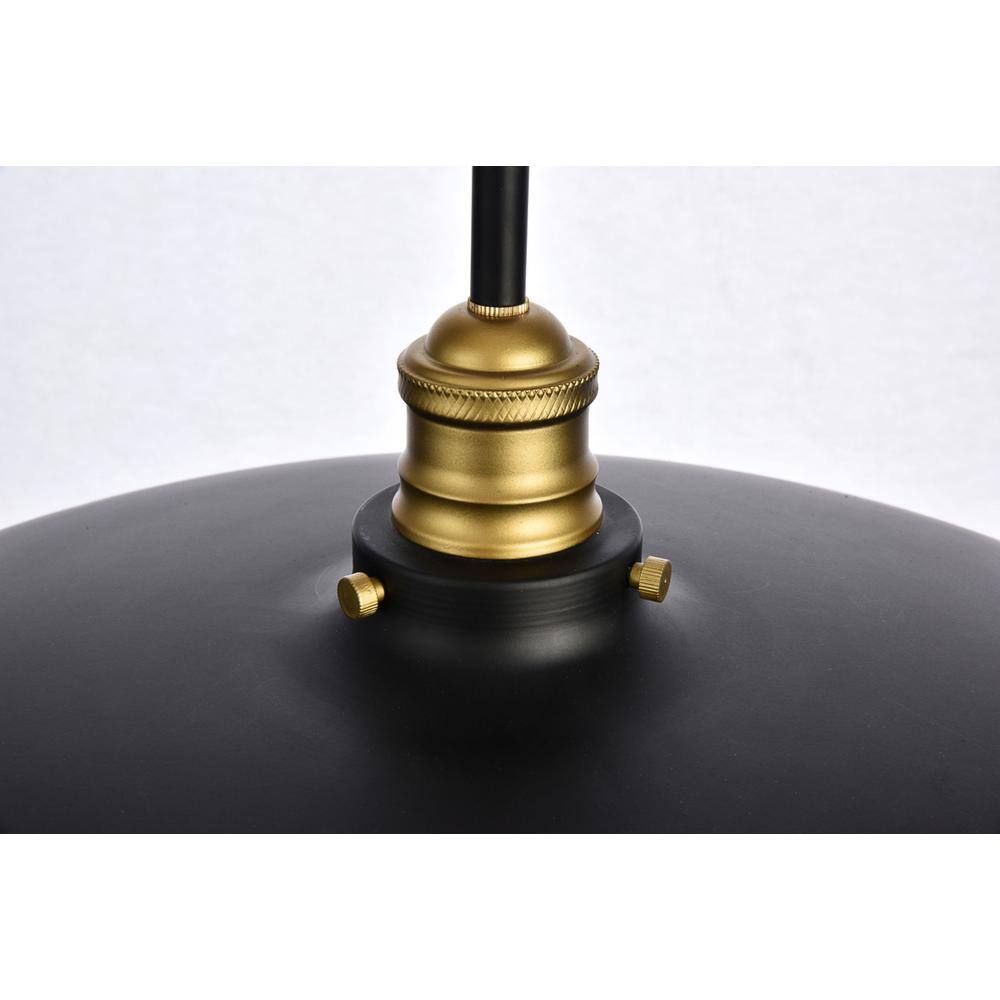 Back. Living District - Anders Collection Chandelier D20.5 H6.5 Lt:3 Black and Brass Finish - Black And Brass.