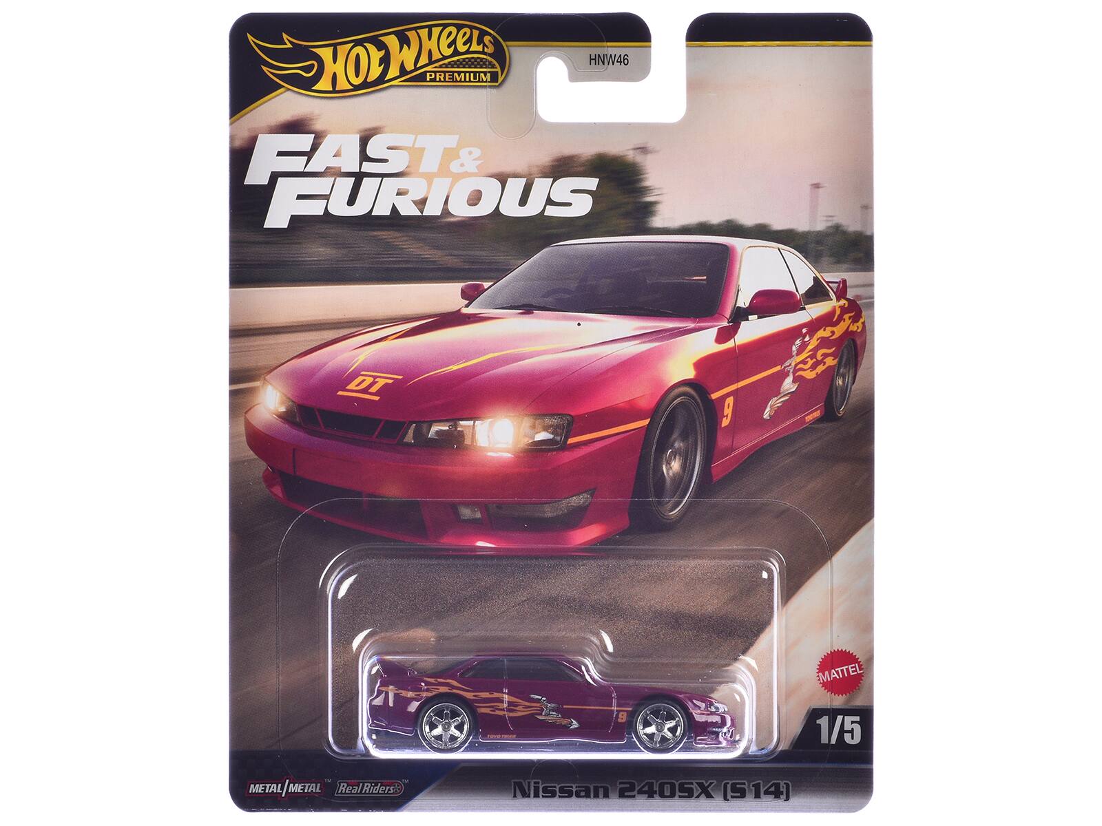 Hot Wheels Premium HNW46 Fast & Furious DT 9 Mattel 1/5 I - Metal | Metal Real Riders Nissan 240SX (S14)