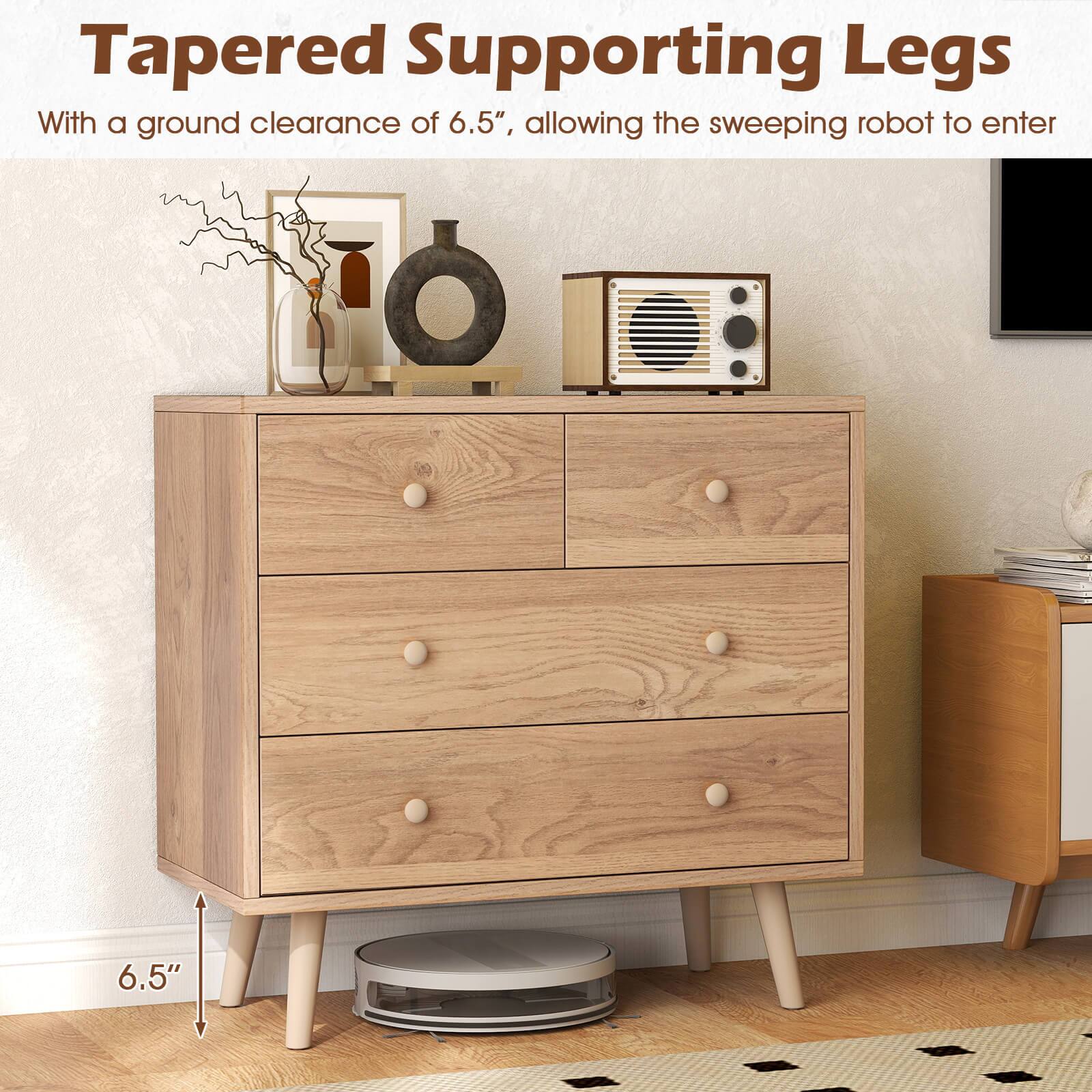 Tapered Supporting Legs

With a ground clearance of 6.5", allowing the sweeping robot to enter