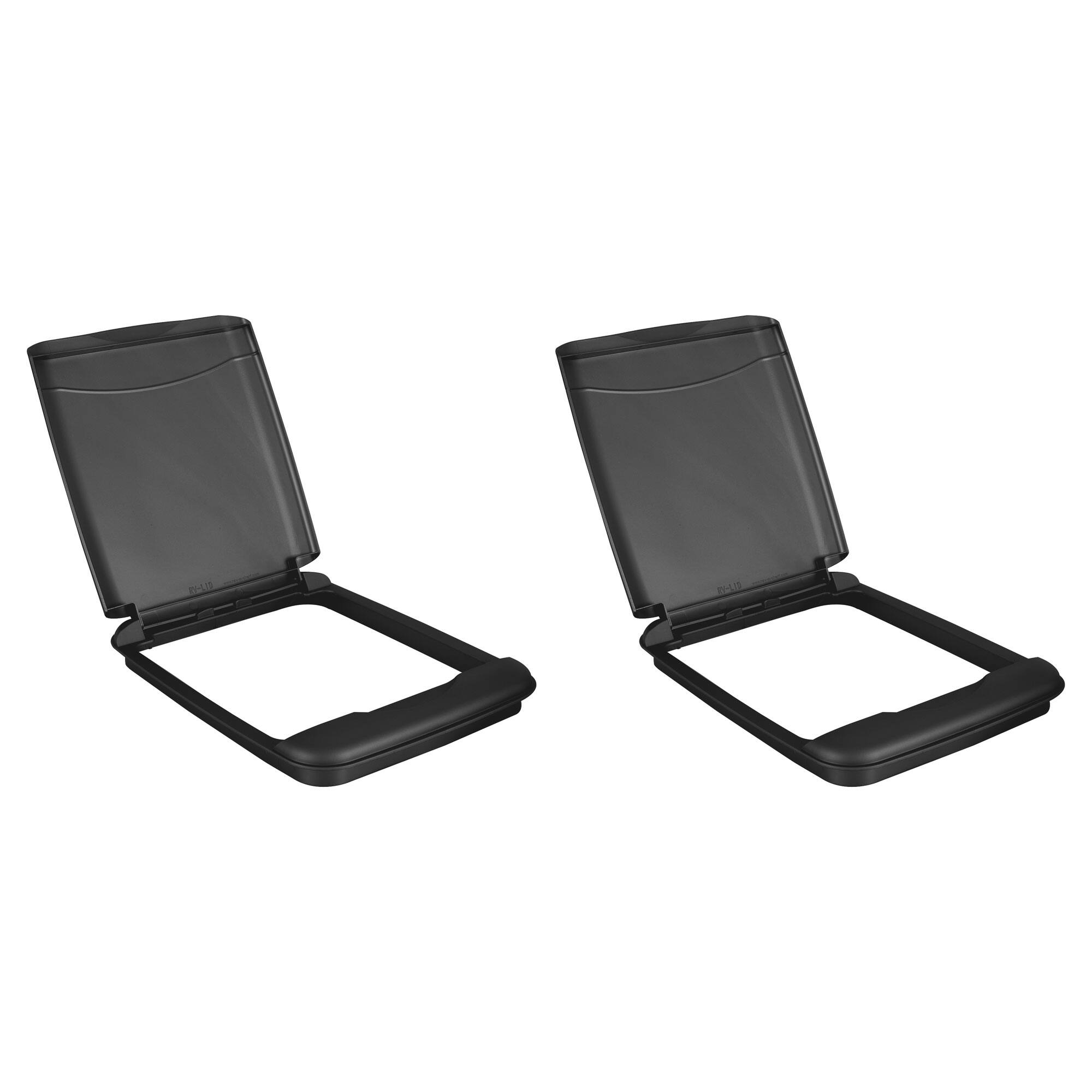 Rev-A-Shelf - 35 Qt Trash Can Replacement Lid, RV-35-LID-18-1-40 (2 Pack) - Black