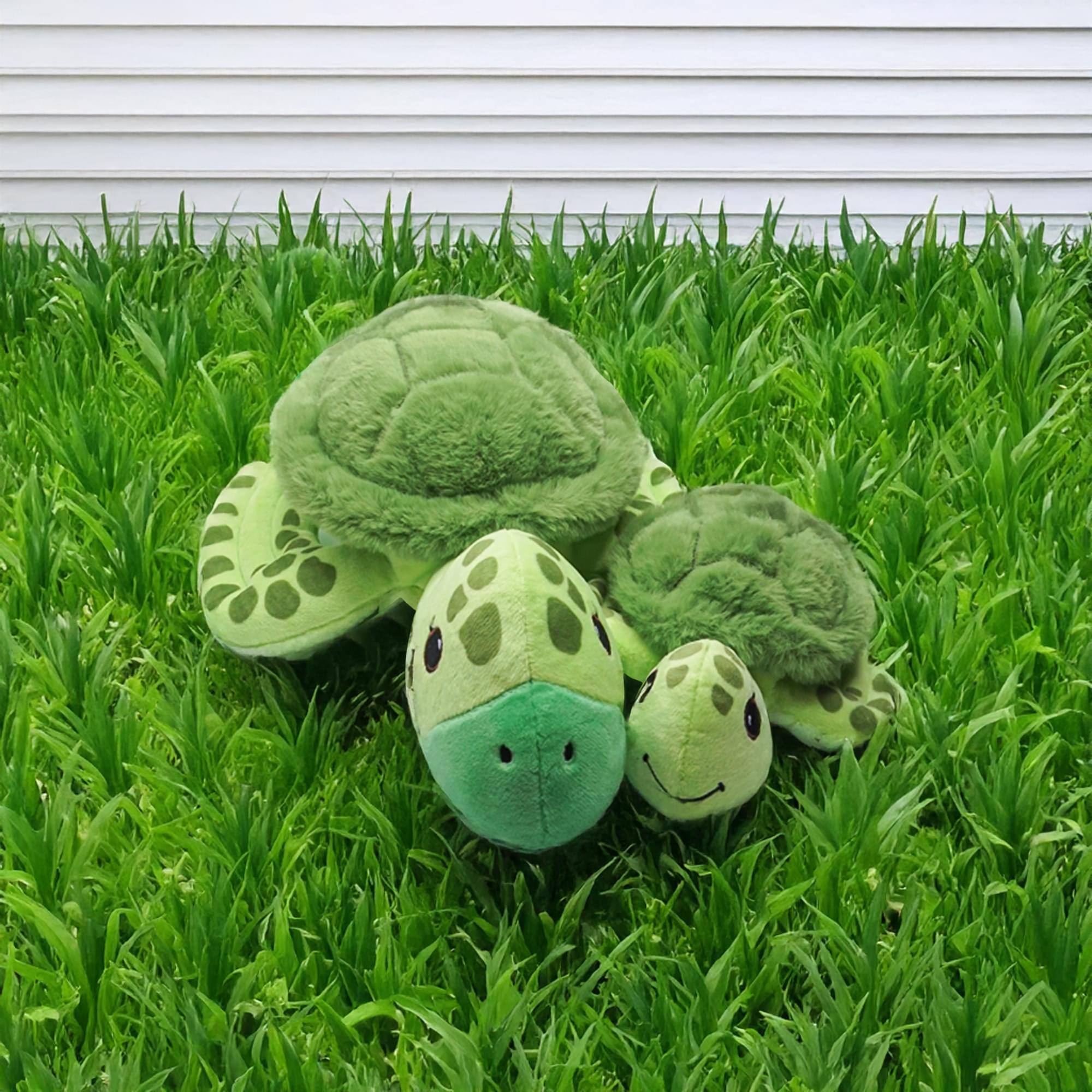 Alt View 1. TriAction Toys - Snooze Monsters Interactive Bedtime Plush Set | Turtle With Baby - Green.