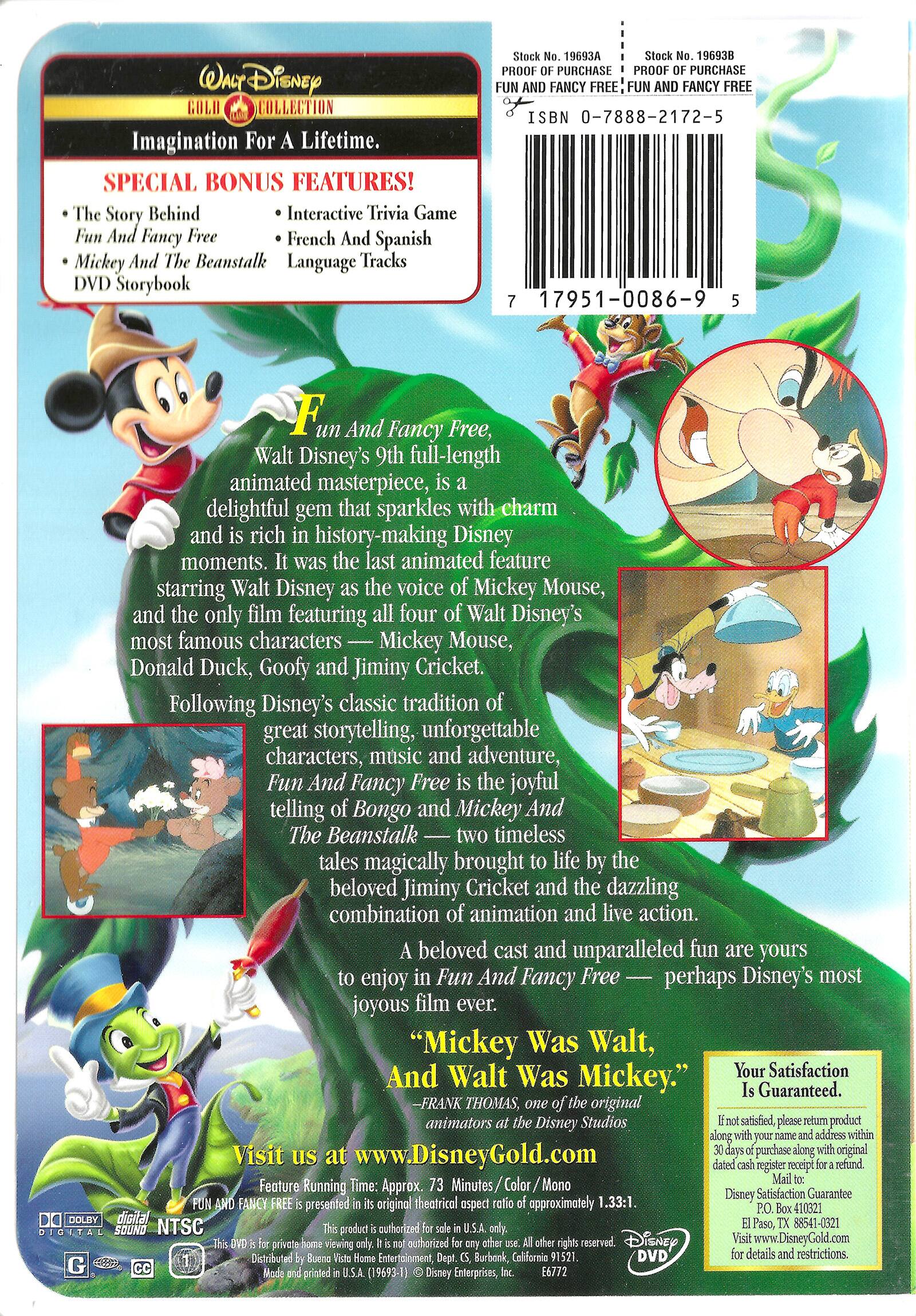 Alt View 1. Fun and Fancy Free   - DVD.