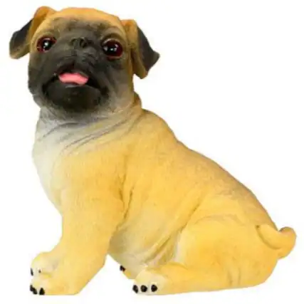 Front. Pacific Trading - Pacific Trading Sitting Pug Puppy Figurine 3 Inch - Tan.