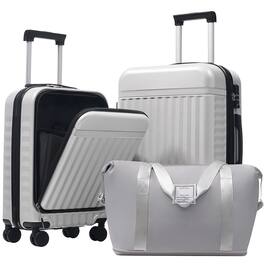 Boyel Living - Hardshell Luggage Set 2Pcs Spinner Suitcase with TSA Lock ABS Lightweight Material - Gray White