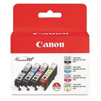 Canon - CLI 221 Four Color Pack Standard Capacity Ink Cartridge - Black/Cyan/Magenta/Yellow - Front_Zoom