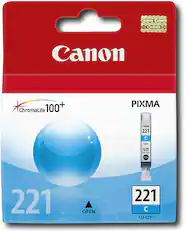 Front. Canon - CLI-221 Ink Cartridge - Cyan.