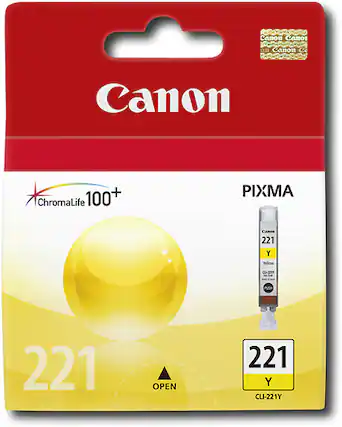 Front. Canon - CLI-221 Ink Cartridge - Yellow.