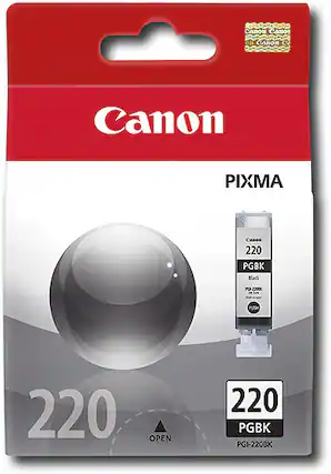 Front. Canon - 220 Standard Capacity - Black Ink Cartridge - Black.