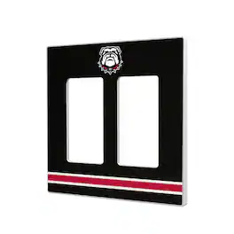 Keyscaper - Georgia Bulldogs Stripe Design Double Rocker Lightswitch Plate - Multicolor