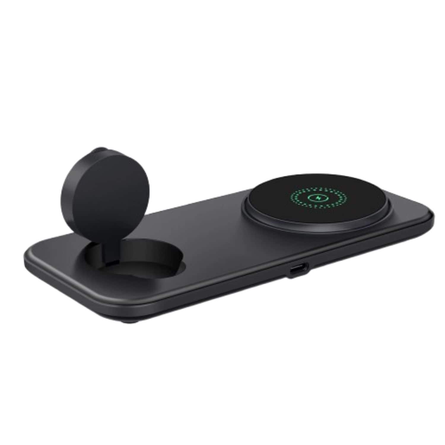 Home Collection - Black 2-in-1 15 W Wireless Charger Mat Dual Charging Pad for Apple Watch Series Ultra & iPhone 17/17  Pro