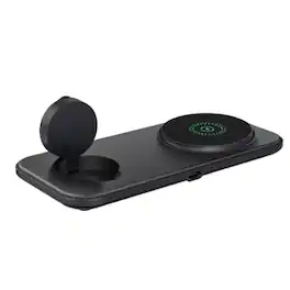 Home Collection - Black 2-in-1 15 W Wireless Charger Mat Dual Charging Pad for Apple Watch Series Ultra & iPhone 17 Pro Max