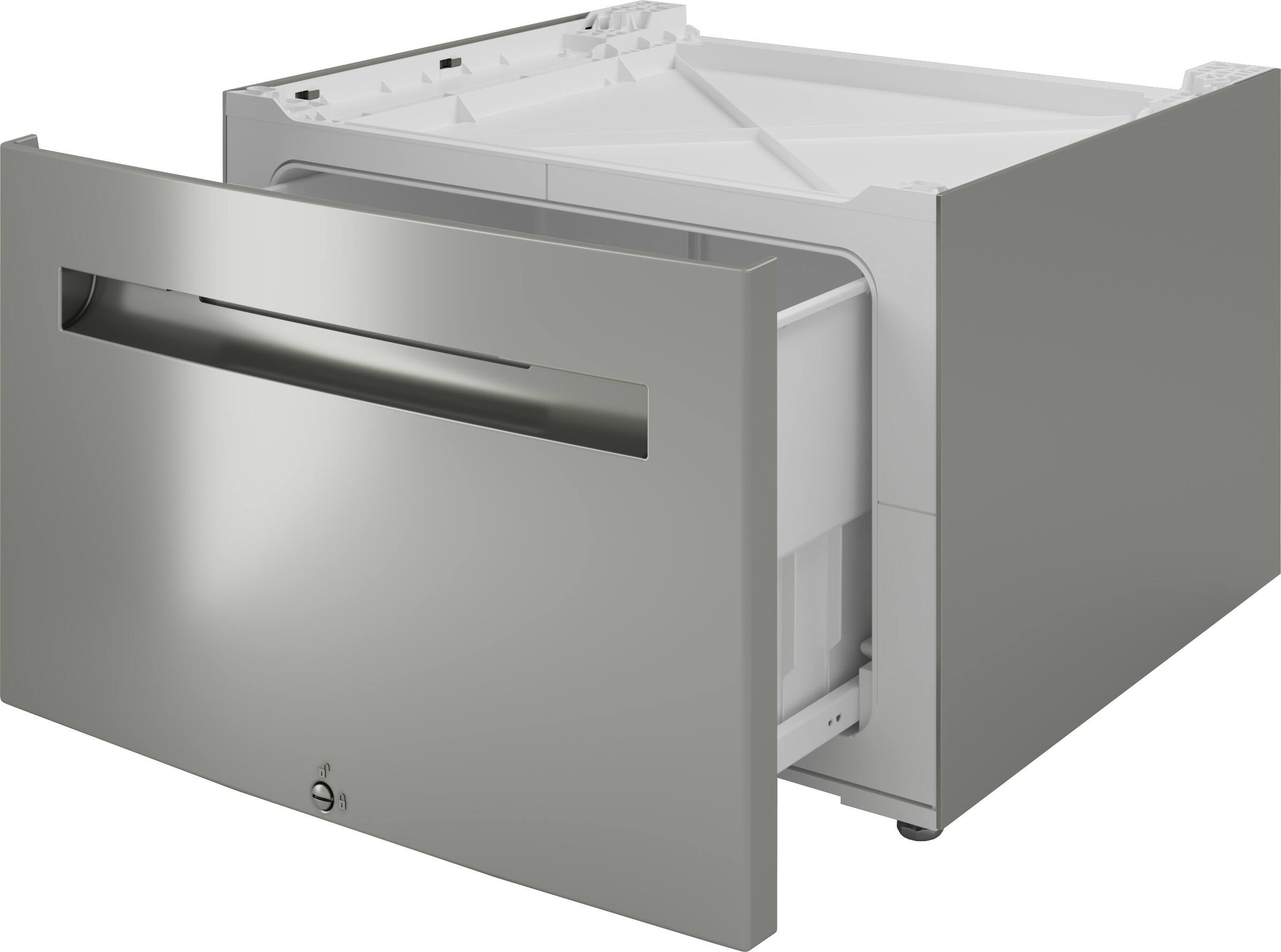 Alt View 4. Bosch - Laundry Pedestal for 800 Series Washer - Silver.