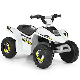 Gymax - 6V Kids Electric Quad ATV 4 Wheels Ride On Toy Toddlers Forward & Reverse - White