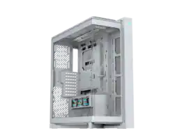 ASUS - ROG Cronox White Full Tower Case, Curved Glass, 400mm GPU, EATX/BTF, 9.2" LCD - White