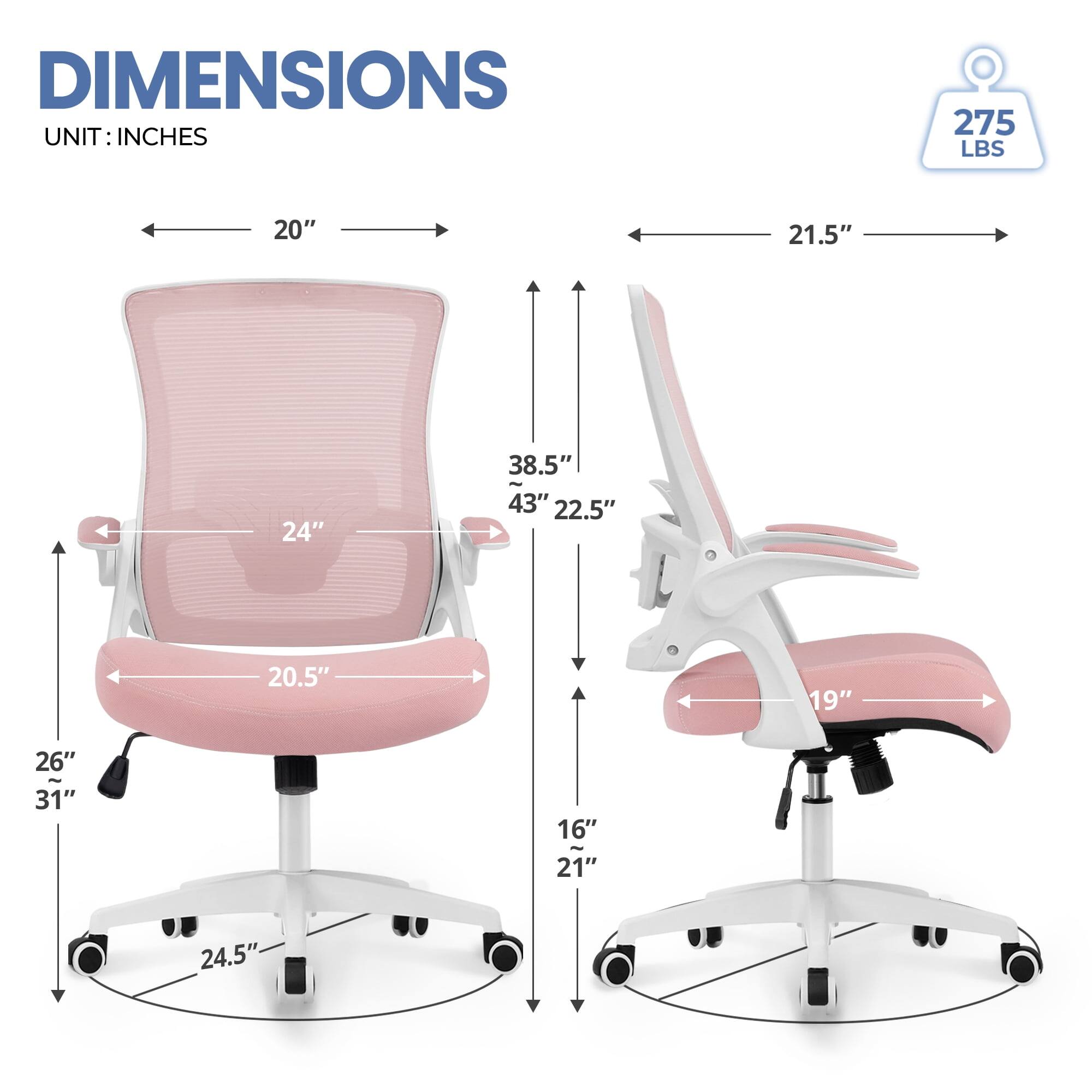 DIMENSIONS  
UNIT: INCHES  

275 LBS  

20"  
21.5"  
24"  
38.5" - 43"  
22.5"  
20.5"  
19"  
26"  
31"  
16"  
21"  
24.5"