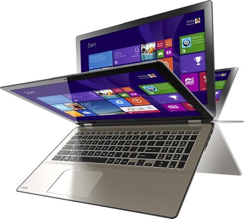 Toshiba - Radius 2-in-1 15.6" Touch-Screen Laptop - Intel Core i5 - 8GB Memory - 750GB Hard Drive - Pre-Owned - Satin Gold-Front_Standard 