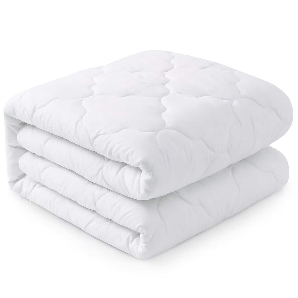 Comfety - Mattress Pad, Soft Fitted Mattress Cover, Breathable Cooling Cover with Deep Pocket Fits Up to 14" - Full - White