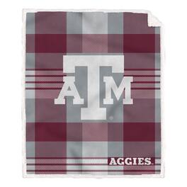 Pegasus - Texas A&M Aggies 60" x 70" Plaid Steel Royal Plush Sherpa Blanket - Multicolor