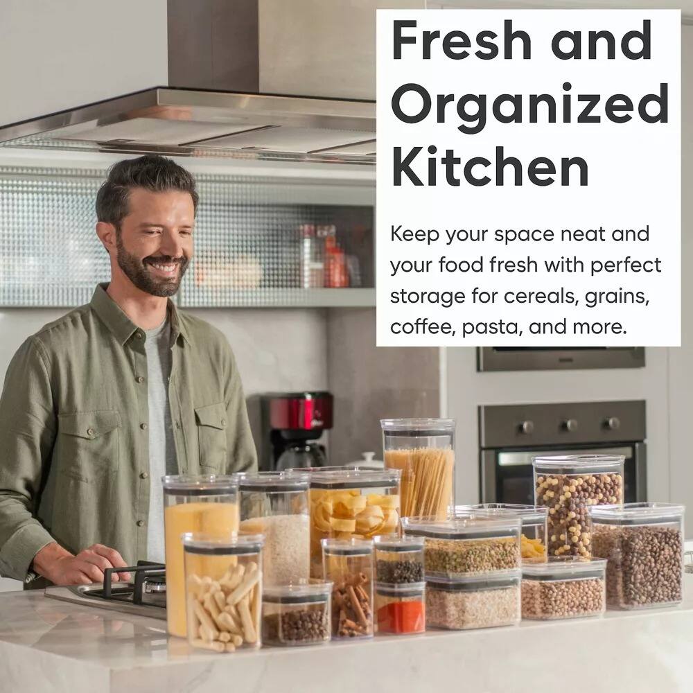 Fresh and Organized Kitchen  
Keep your space neat and your food fresh with perfect storage for cereals, grains, coffee, pasta, and more.