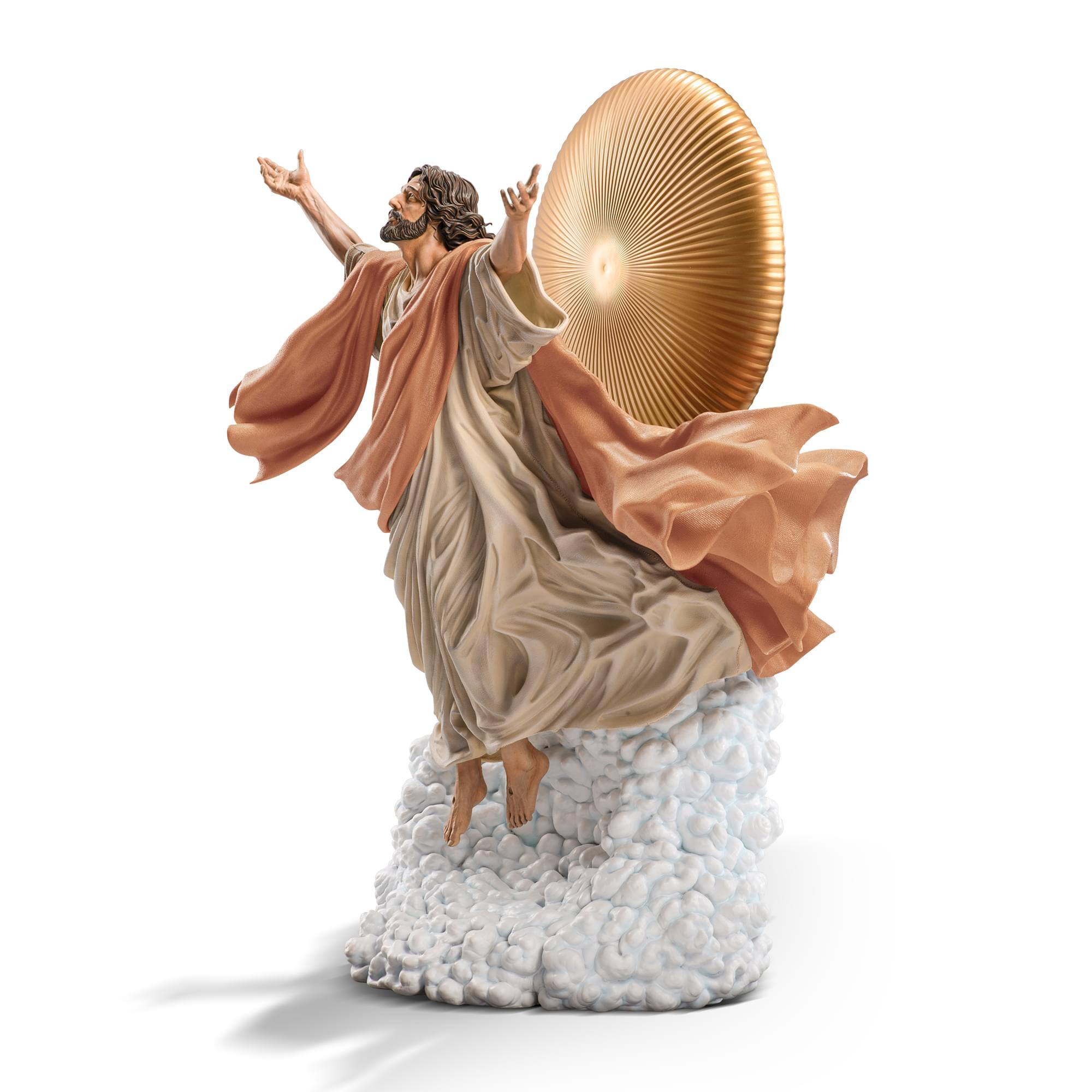 Alt View 1. Toynk - Ascension of Jesus Christ 27-Inch Premium Statue | 1:4 Scale Tan Robe Edition - Tan.