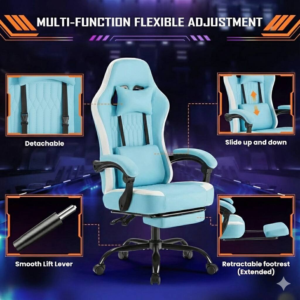 MULTI-FUNCTION FLEXIBLE ADJUSTMENT

- Detachable
- Slide up and down
- Smooth Lift Lever
- Retractable footrest (Extended)