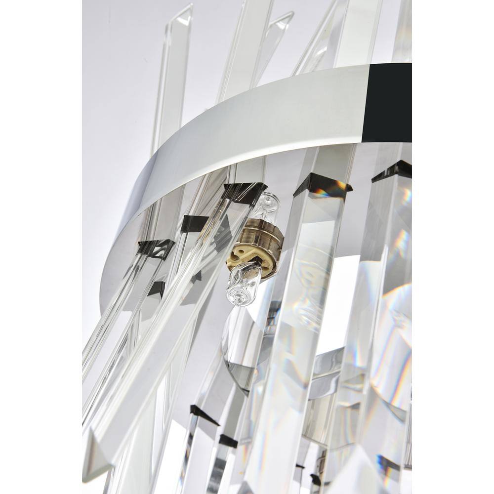 Alt View 1. Elegant Lighting - Serephina 12 inch crystal round pendant light in chrome - Chrome.