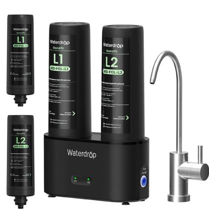 Waterdrop Standfit L1 WD-FDL-L1 - Waterdrop Standfit L1 WD-FDL-L1
Specifications -
- Capacity: 3.8 L (1.00 US gal)
- Filtration: 12 months (12 months)
- Temperature: 2-40°C (35-104°F)
- Dimensions: 280 x 280 x 500 mm (11 x 11 x 19.7 in)
- Weight: 3.5 kg (7.7 lb)
- Unlock: 1880-320-0008 (US/EU)
- Website: www.waterdropfilter.com
Waterdrop Standfit L2 WD-FDL-L2
Specifications -
- Capacity: 3.8 L (1.00 US gal)
- Filtration: 12 months (12 months)
- Temperature: 2-40°C (35-104°F)
- Dimensions: 280 x 280 x 500 mm (11 x 11 x 19.7