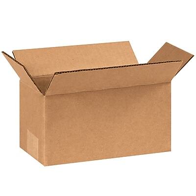 Front. The Packaging Wholesalers - 8" x 4" x 4" Shipping Boxes, 32 ECT, 25/Bundle (844) - Kraft.