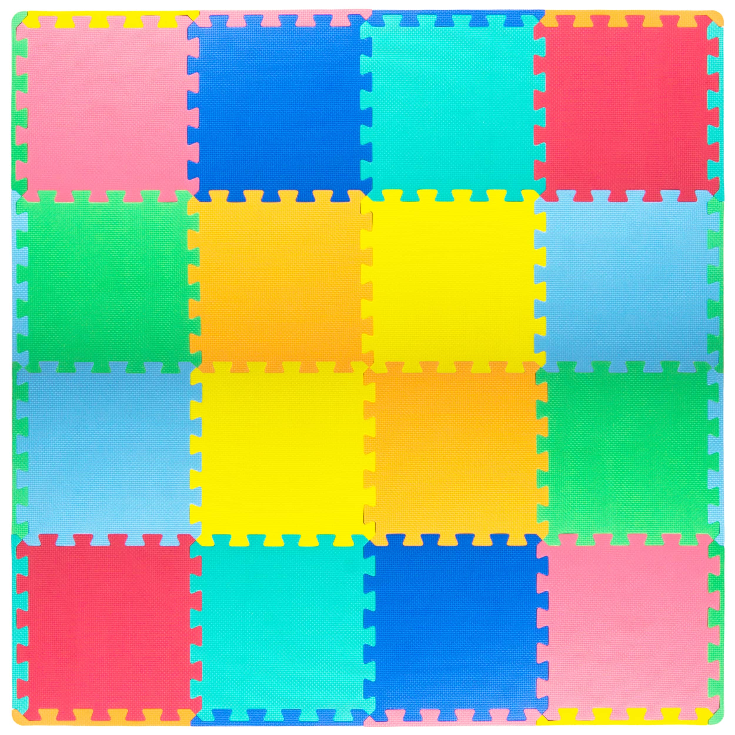 ProSource - ProsourceFit Kids Solid Floor Play Mat 3/8-in, 16 sf - Assorted