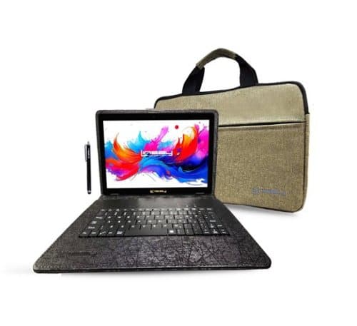 LINSAY - 10.1" Octa Core 256GB Storage Android 15 with Unique Oracle Keyboard Case and Tablet Briefcase - Black