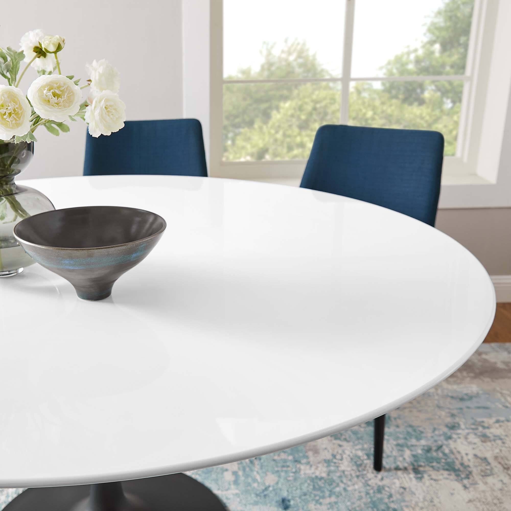 Alt View 3. Modway - Lippa 60" Round Wood Dining Table by Modway - Black White.