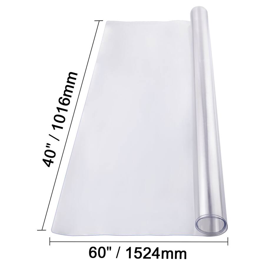 Plastic Rounded Rectangular Table Top VEVOR Plastic Table Cover, 40 x 60 Inch 1.5 mm Thick Clear Table ...