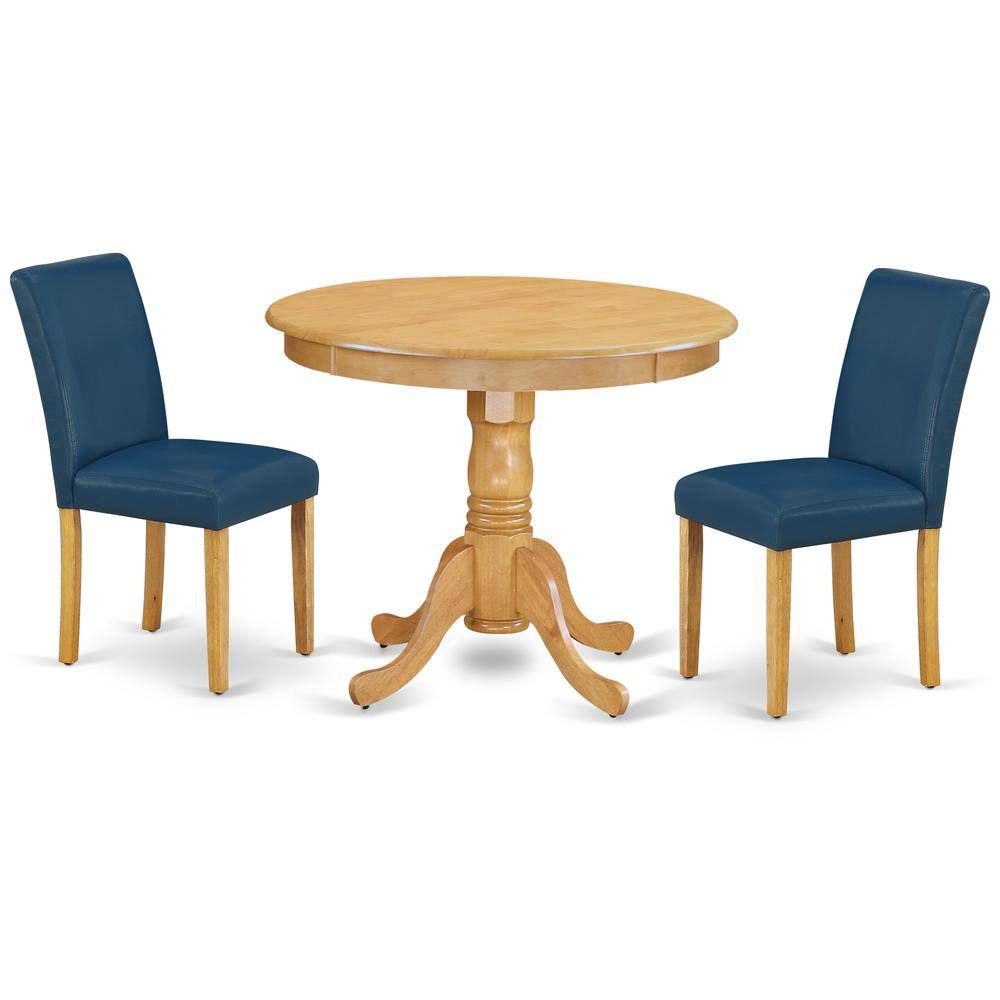 Back. East West Furniture - Dining Room Set Oak - Brown.