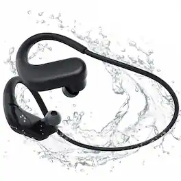 PRIMEPLUS - Swimming IPX8 Waterproof Headset, In-ear Bone Conduction Headphones, Bluetooth 5.4 MP3 Mode Sports Wireless Earbuds - Black