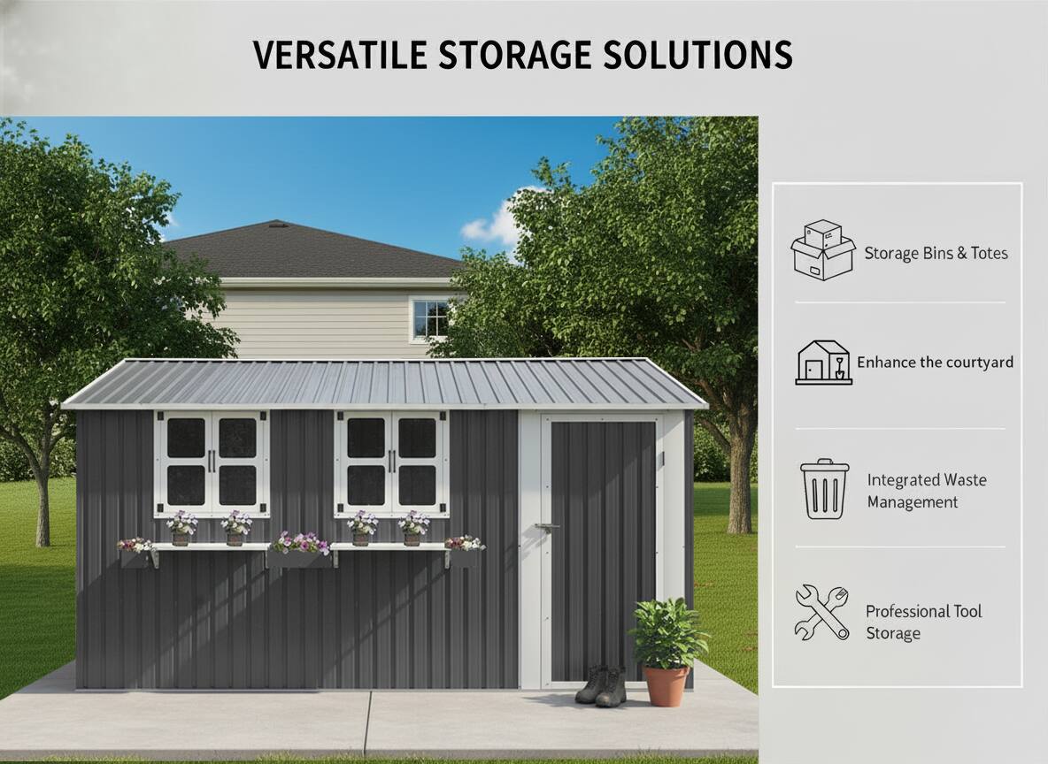 VERSATILE STORAGE SOLUTIONS

- Storage Bins & Totes
- Enhance the courtyard
- Integrated Waste Management
- Professional Tool Storage
