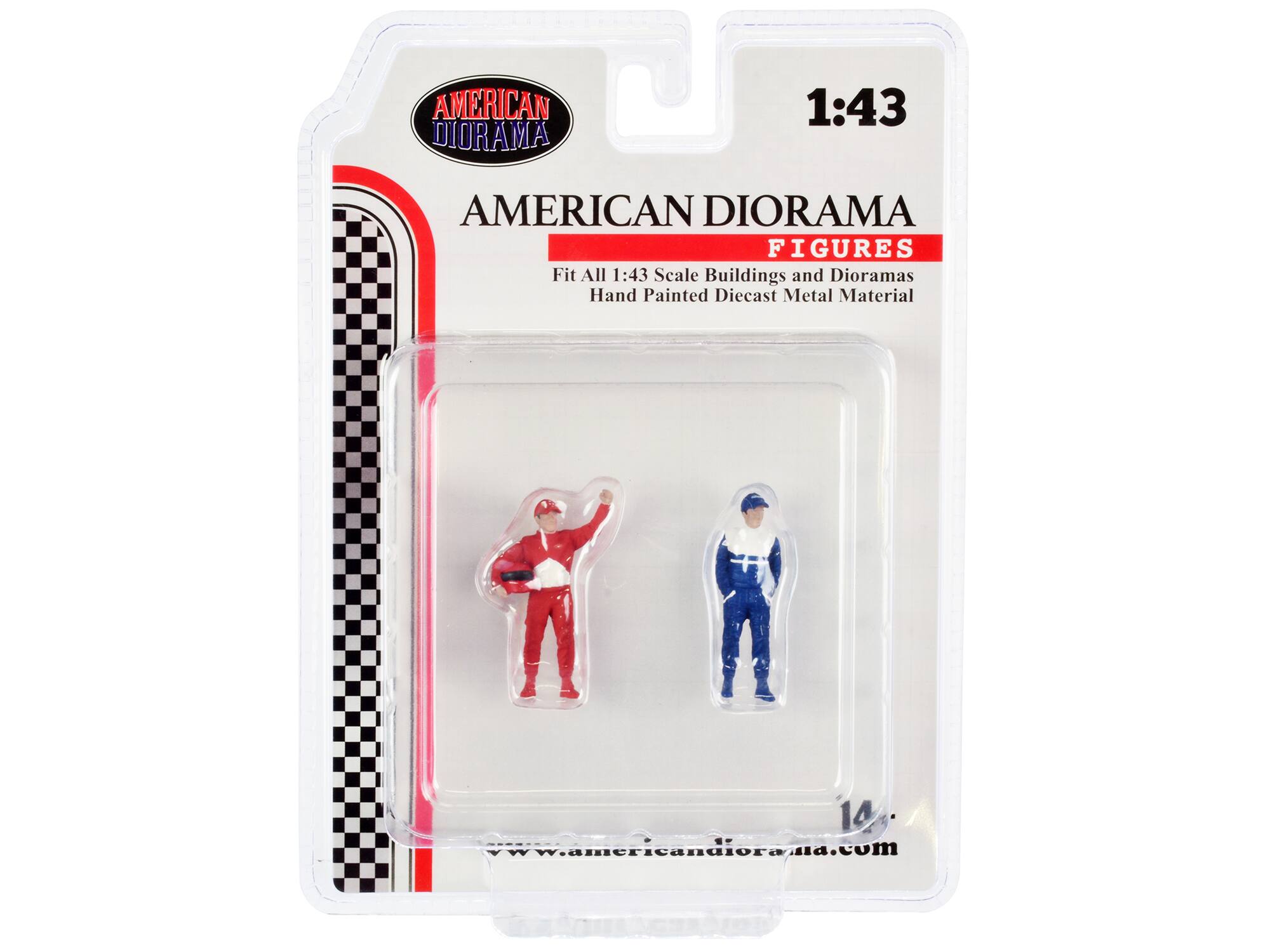 AMERICAN DIORAMA 1:43 AMERICAN DIORAMA FIGURES  
Fit All 1:43 Scale Buildings and Dioramas  
Hand Painted Diecast Metal Material  
www.americandiorama.com