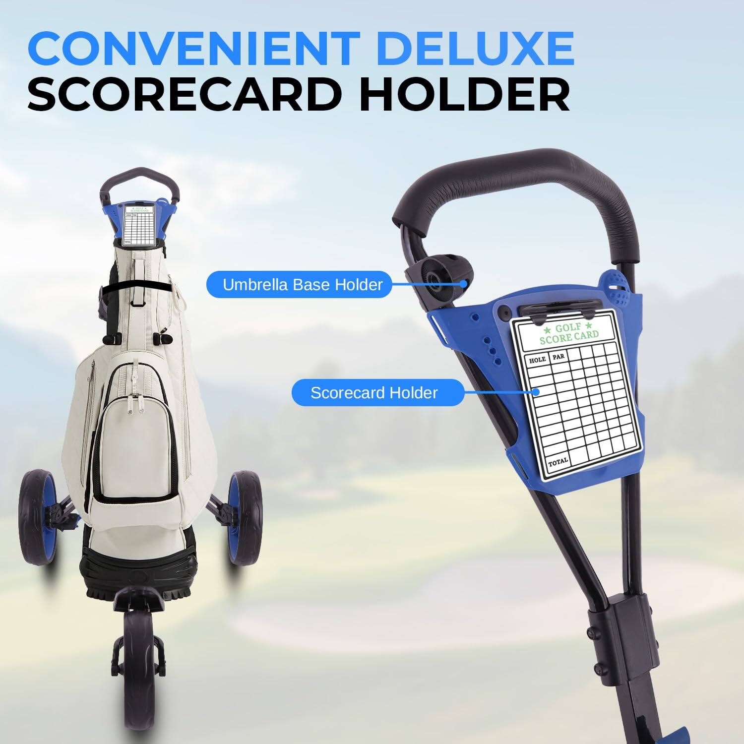 CONVENIENT DELUXE SCORECARD HOLDER

Umbrella Base Holder

Scorecard Holder