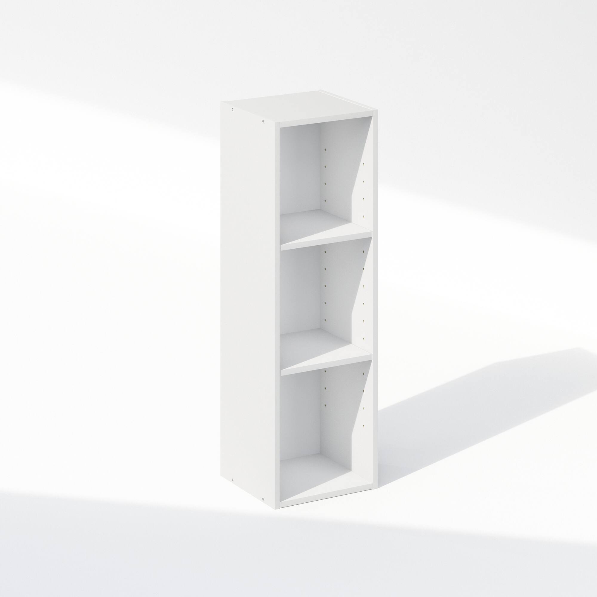 Front. Furinno - Reed 3-Tier Multipurpose Clothing & Closet Storage Organizer Shelf, 10-Inch Width - White.