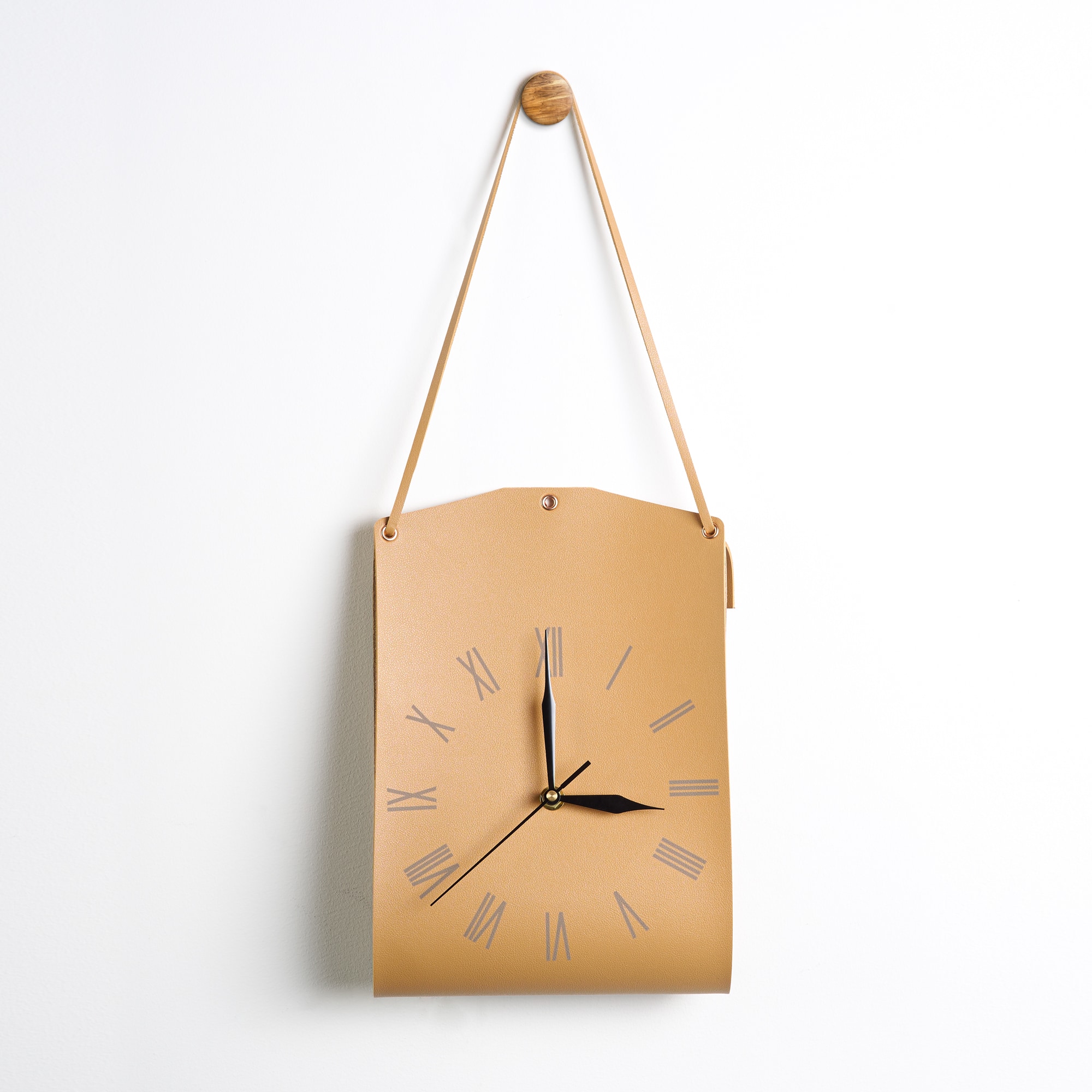 VIVZONE - Leather Single-sided Wall Clock - Brown