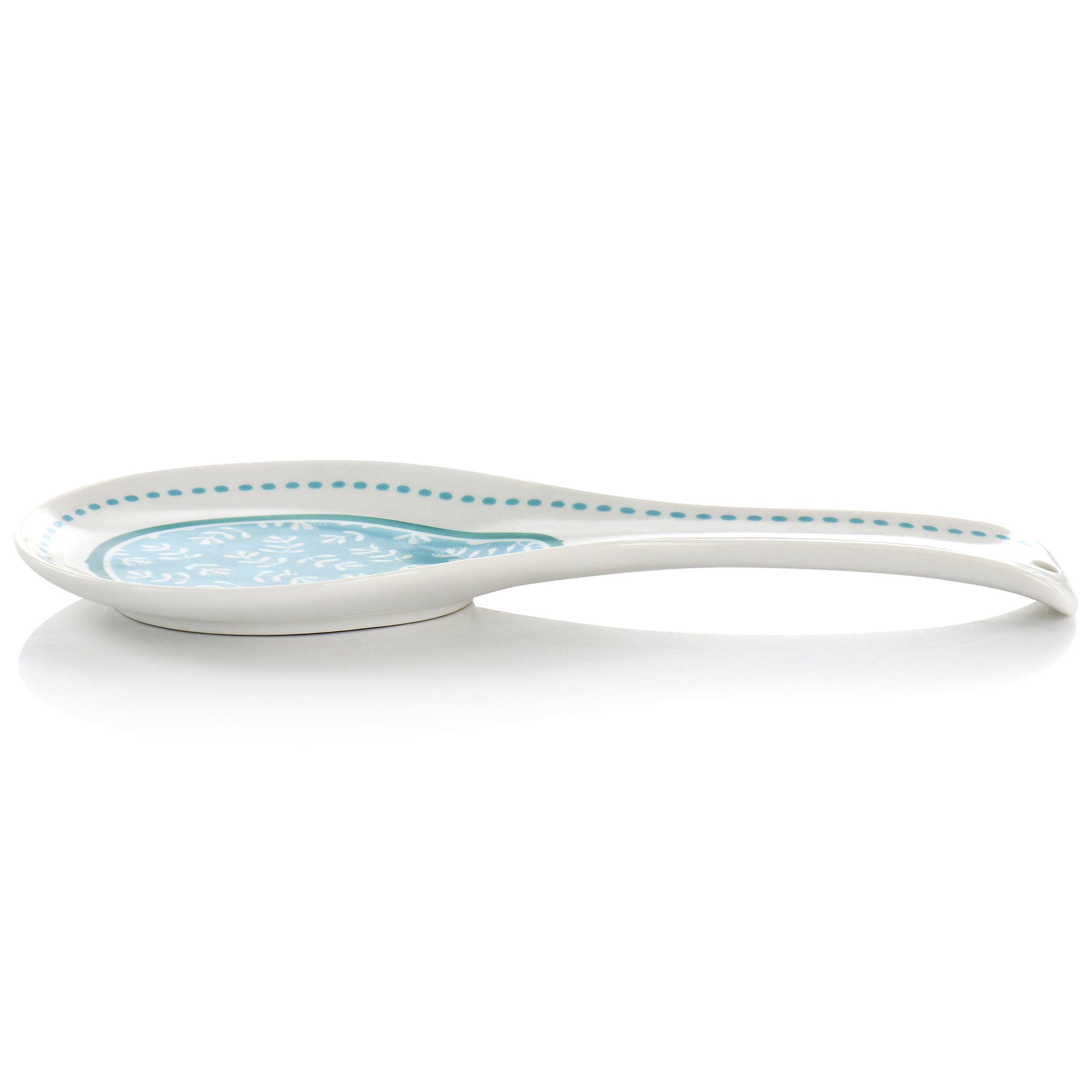 Alt View 1. Gibson - Gibson Home Village Vines Fine Ceramic Spoon Rest in Blue - Blue.