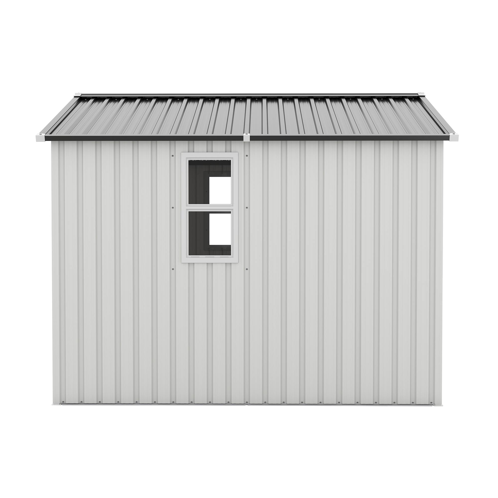Alt View 6. Mondawe - 8x8 FT Outdoor Storage Shed with Protective Film, Four Daylight Windows and Lockable Doors - White.