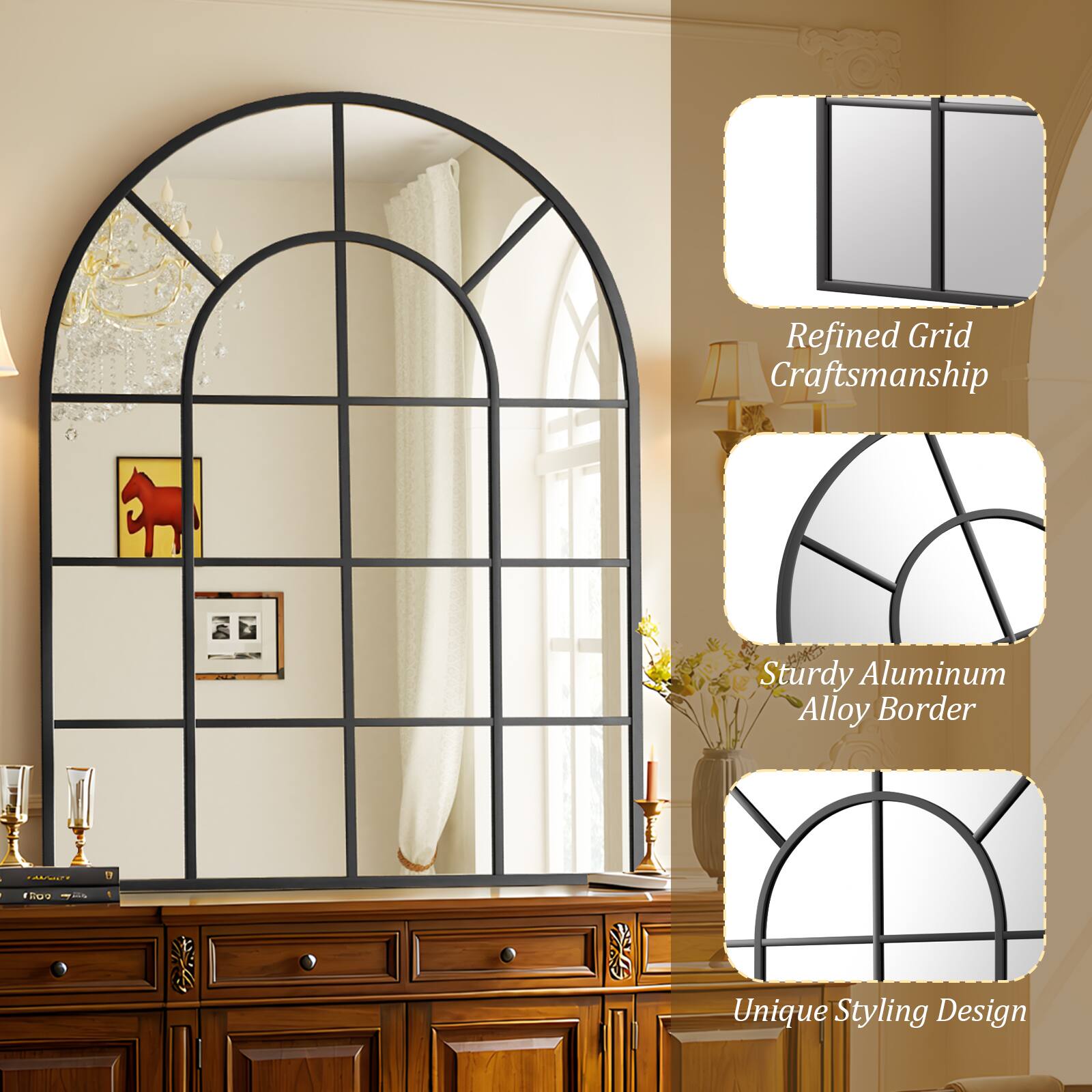Refined Grid Craftsmanship  
Sturdy Aluminum Alloy Border  
Unique Styling Design
