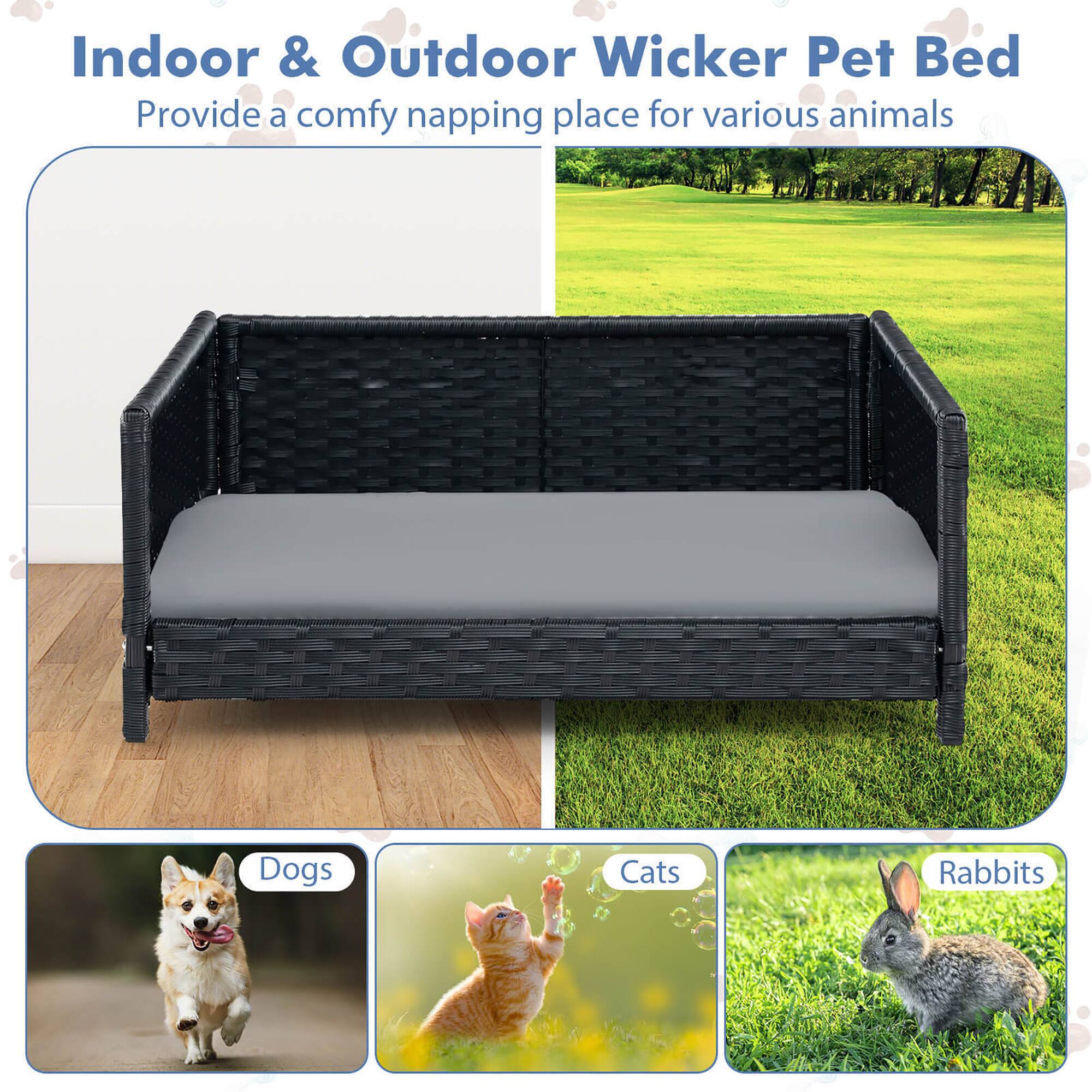 Indoor & Outdoor Wicker Pet Bed  
Provide a comfy napping place for various animals  

Dogs  
Cats  
Rabbits