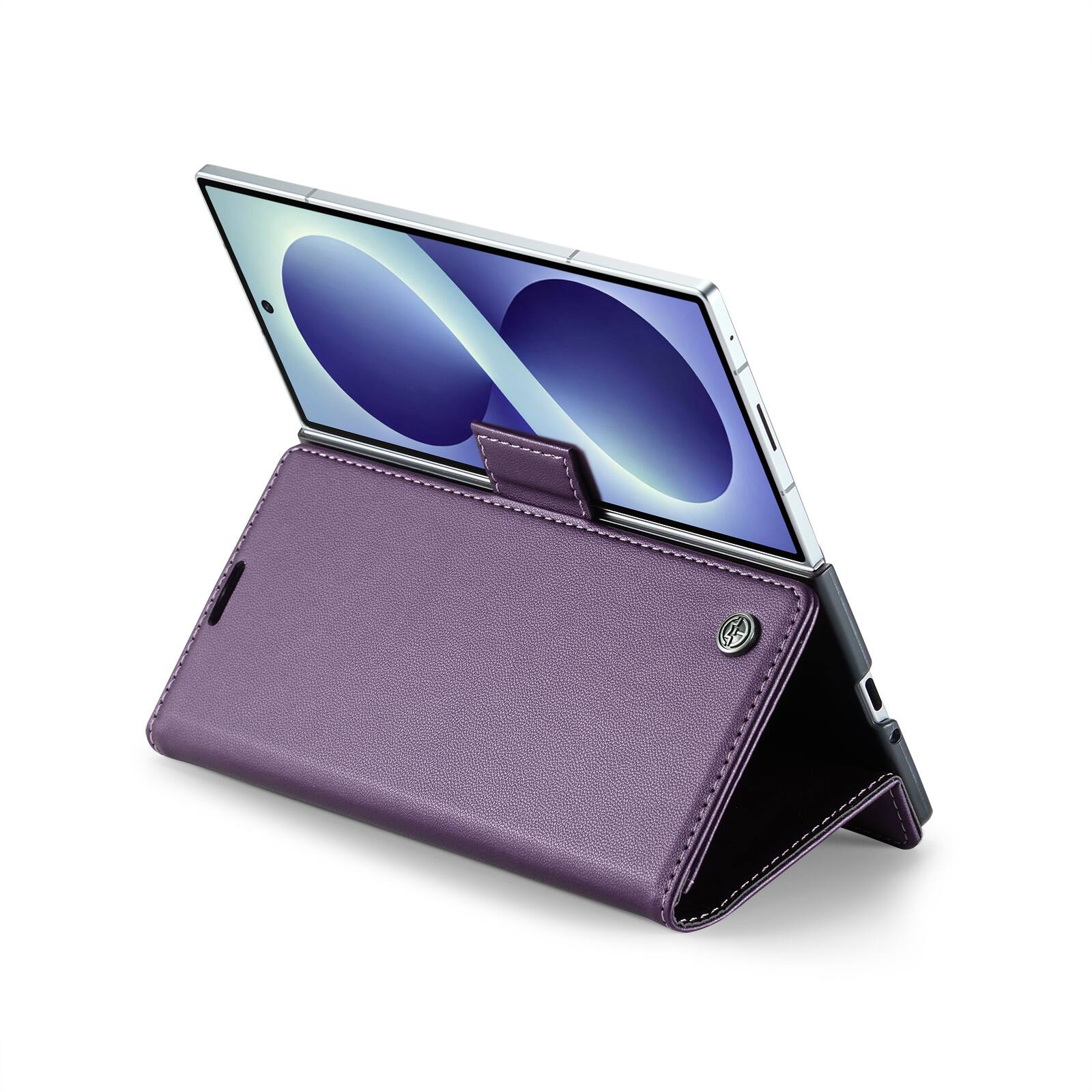 Alt View 9. UUCOVER - For Samsung Galaxy Z Fold8 Ultra PU Leather Wallet Case with RFID Blocking Card Holder Cash Slot, Magnetic Folio Cover - Purple.