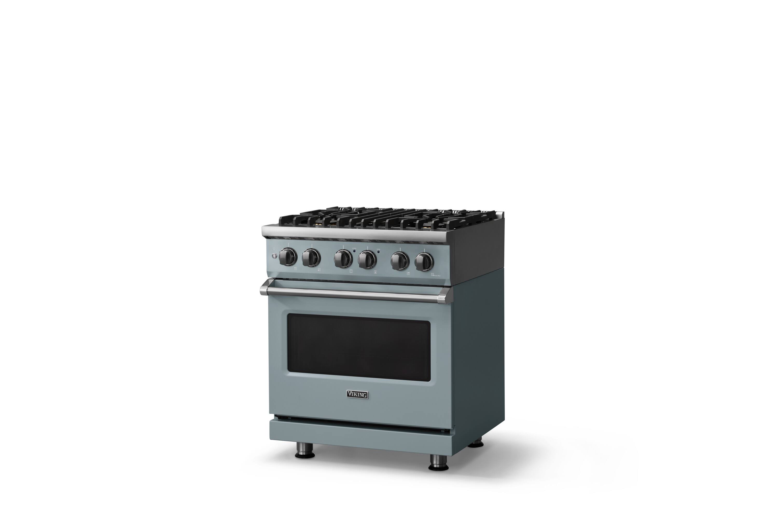 Angle. Viking - 30 in. Wide 4 Burner Pro 5 Series 4.7 Cu. Ft. Freestanding Sealed Dual Fuel Convection Range - November Sky - November Sky.