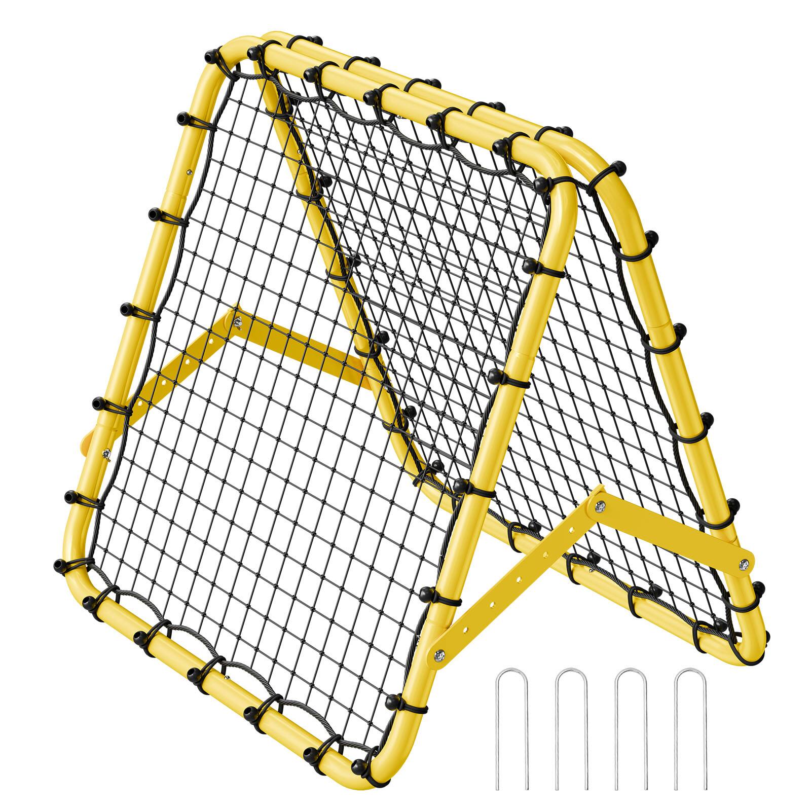 Alt View 5. VEVOR - Soccer Rebounder Rebound Net, 40"x35"x37" Portable Football Training Gifts, Fully Adjustable Angles Goal Net - Yellow + black.